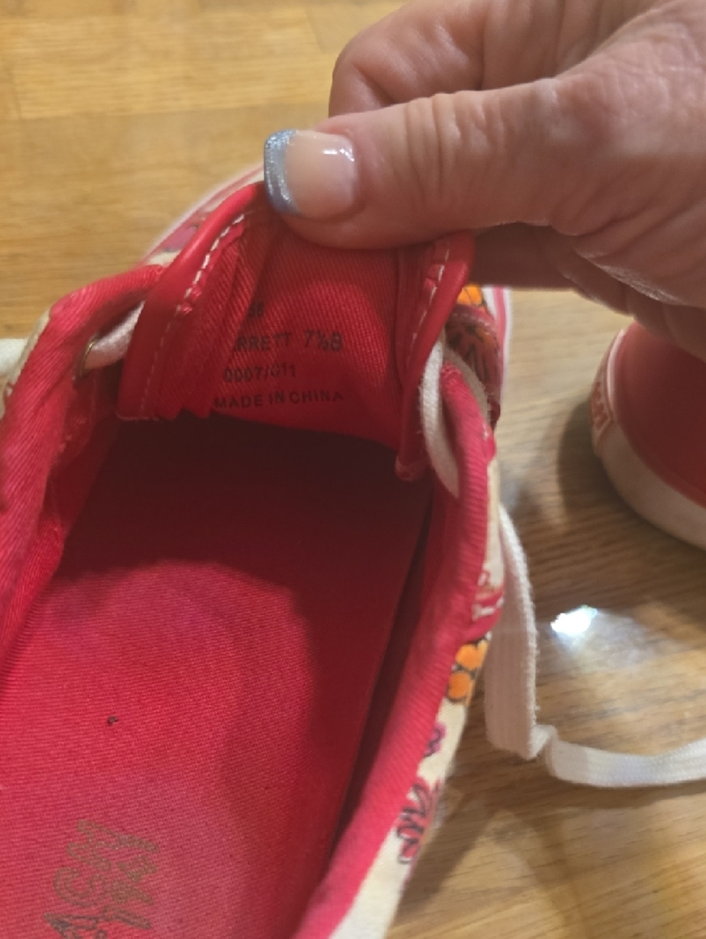 Coach Floral Canvas Sneakers in White, Pink and Orange - Picture 4 of 4